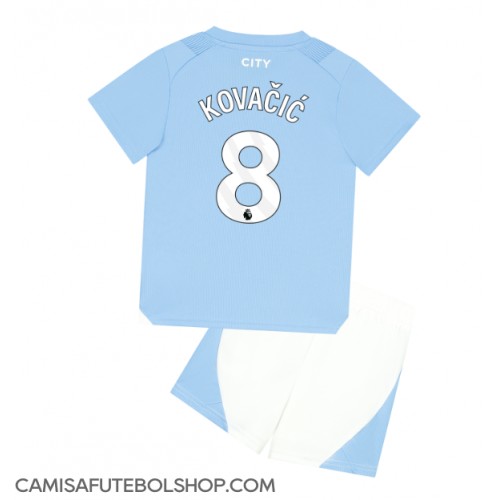 Camisa de time de futebol Manchester City Mateo Kovacic #8 Replicas 1º Equipamento Infantil 2023-24 Manga Curta (+ Calças curtas)